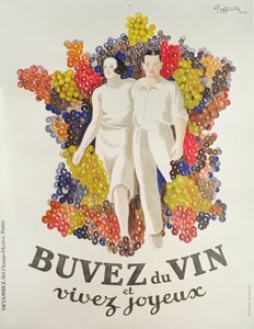 „Pijte víno, žijte radostně“, plakát propagující víno, 1933